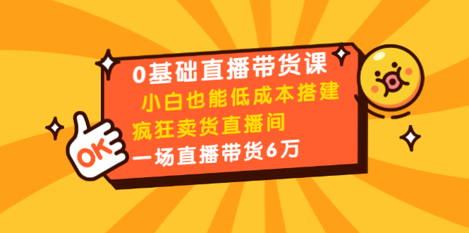 0基础直播带货课：小白也能低成本搭建疯狂卖货直播间：1场直播带货6万-火山资源库
