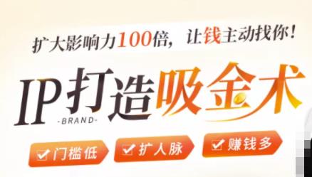 IP打造吸金术：0基础0资源，也能扩大影响力100倍，让钱主动找你！-火山资源库