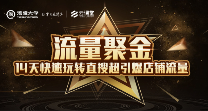 淘宝大学：流量聚金14天快速玩转直搜，超引爆店铺流量，价值8800元-火山资源库