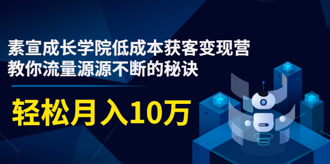 素宣成长学院低成本获客变现营，教你流量源源不断的秘诀，轻松月入10万-火山资源库