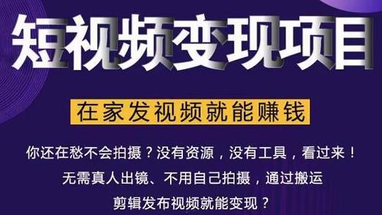 在家也能操作的短视频赚钱项目，无需真人，不用拍摄，纯搬运月入2到5万-火山资源库