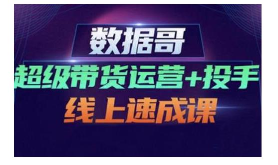 数据哥·超级带货运营+投手线上速成课，快速提升运营和熟悉学会投手技巧-火山资源库