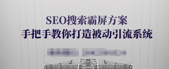 SEO搜索霸屏方案，手把手教你打造被动引流系统【视频课程】-火山资源库