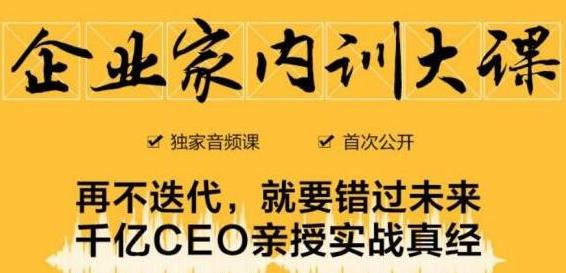 企业家内训大课，未来企业必学经验，价值1299元-火山资源库