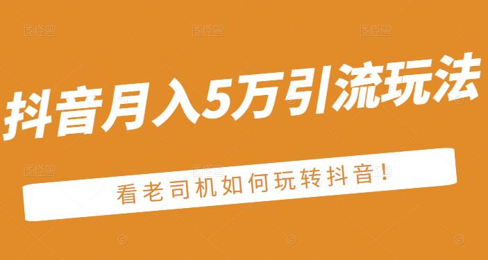老古董·抖音月入5万引流玩法，看看老司机如何玩转抖音(附赠：抖音另类引流思路)-火山资源库