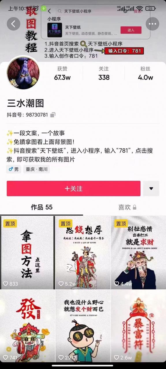 国潮壁纸变现项目，新手可操作日赚200+【素材+软件+教程】-火山资源库