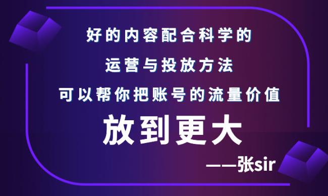 张sir账号流量增长课，告别海王流量，让你的流量更精准-火山资源库