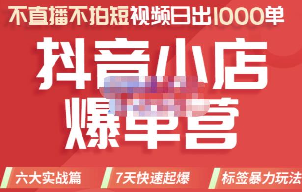 推易电商·2022年抖音小店爆单营，不直播、不拍短视频、日出1000单，暴力玩法-火山资源库