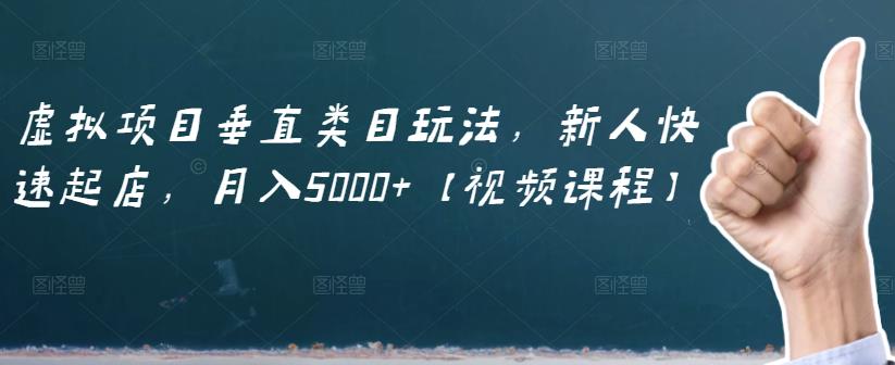 虚拟项目垂直类目玩法，新人快速起店，月入5000+【视频课程】-火山资源库