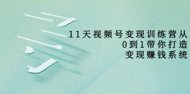 11天视频号变现训练营，从0到1打造变现赚钱系统（价值398元）-火山资源库
