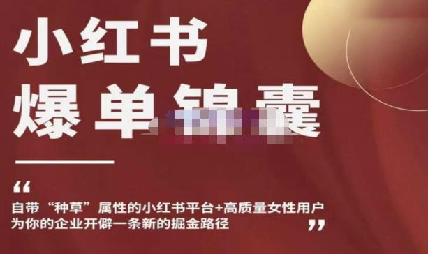 小红书爆单锦囊，自带种草属性+高质量女性用户，为你的企业开辟一条新的掘金路径-火山资源库