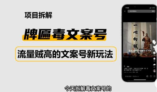 2023抖音快手毒文案新玩法，牌匾文案号，起号快易变现-火山资源库