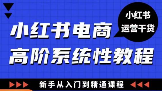 小红书电商高阶系统教程，新手从入门到精通系统课-火山资源库