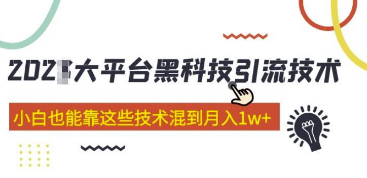 大平台黑科技引流技术，小白也能靠这些技术混到月入1w+(2022年的课程）-火山资源库