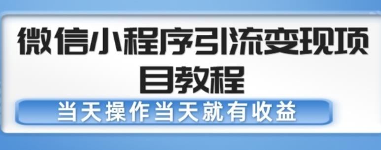 微信小程序引流变现项目教程，当天操作当天就有收益，变现不再是难事-火山资源库