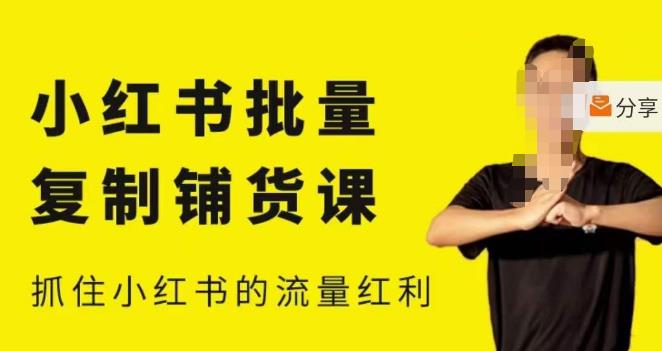 张宾·小红书批量复制铺货课，小红书0-1快速起号变现玩法，抓住小红书的流量红利（更新2023年3月）-火山资源库