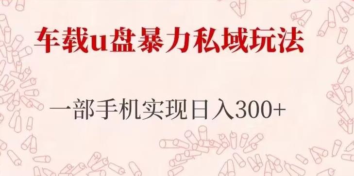 车载u盘暴力私域玩法，长期项目，仅需一部手机实现日入300+-火山资源库