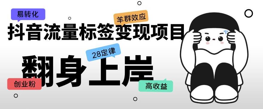 抖音流量标签变现项目，抖音创业粉轻松转化，单价高收益简单-火山资源库
