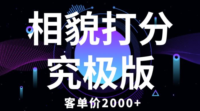 相貌打分究极版，客单价2000+纯新手小白就可操作的项目-火山资源库