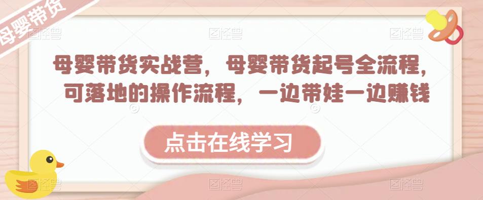 母婴带货实战营，母婴带货起号全流程，可落地的操作流程，一边带娃一边赚钱（附素材）-火山资源库