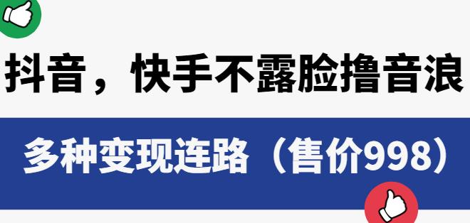 抖音快手不露脸撸音浪项目，多种变现连路（售价998）-火山资源库