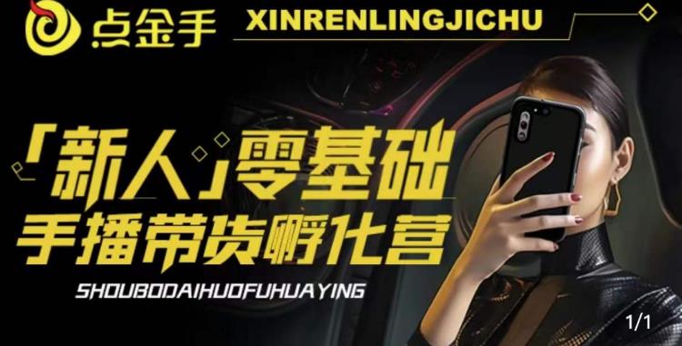 2023点金手·新人零基础手播带货孵化营：账号运营篇+主播话术篇+数据流量篇等-火山资源库