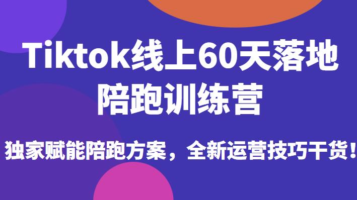 Tiktok线上60天落地陪跑训练营，独家赋能陪跑方案，全新运营技巧干货-火山资源库
