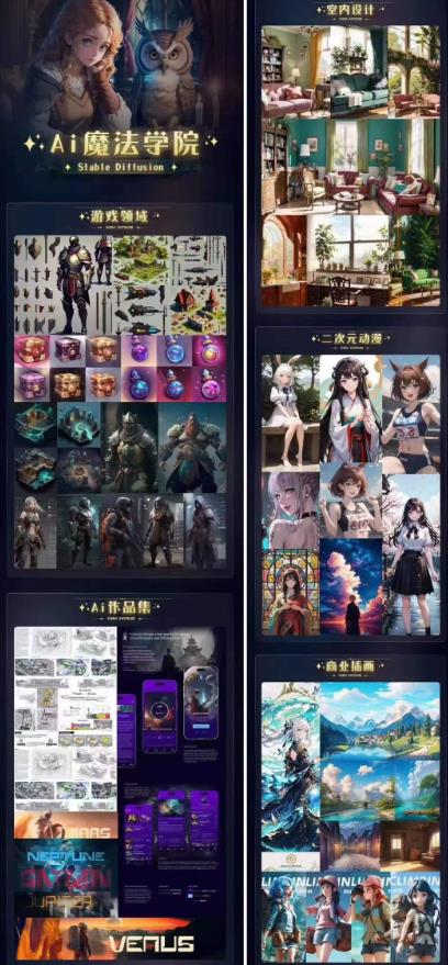 Ai魔法绘画 Stable Diffusion专业课高效辅助Ui/运营作品集0到精通系统课-火山资源库