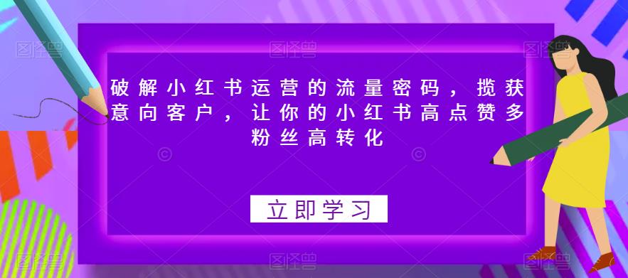 破解小红书运营的流量密码，揽获意向客户，让你的小红书高点赞多粉丝高转化-火山资源库