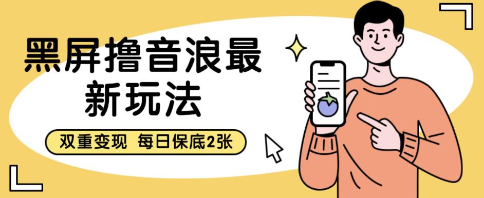 黑屏撸音浪最新玩法，双重变现，每日保底2张【揭秘】-火山资源库