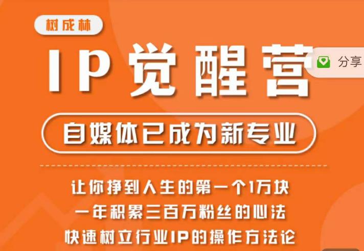树成林·IP觉醒营，快速树立行业IP的操作方法论，让你赚到人生的第一个1万块-火山资源库