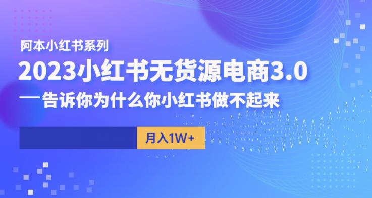 阿本小红书无货源电商3.0，告诉你为什么你小红书做不起来-火山资源库