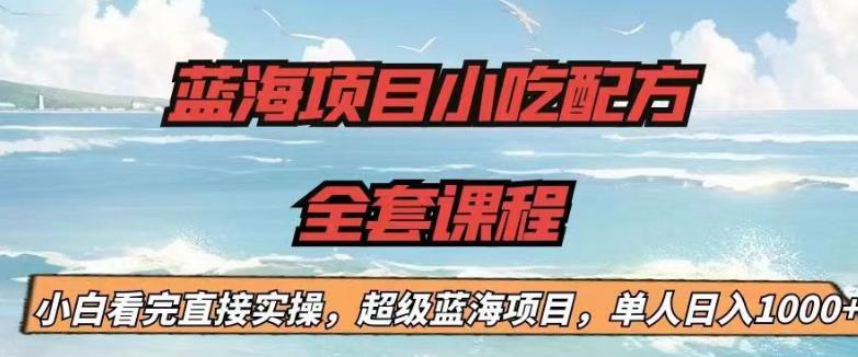 蓝海项目小吃配方全套课程，小白看完直接实操，单人日入1000+【揭秘】-火山资源库