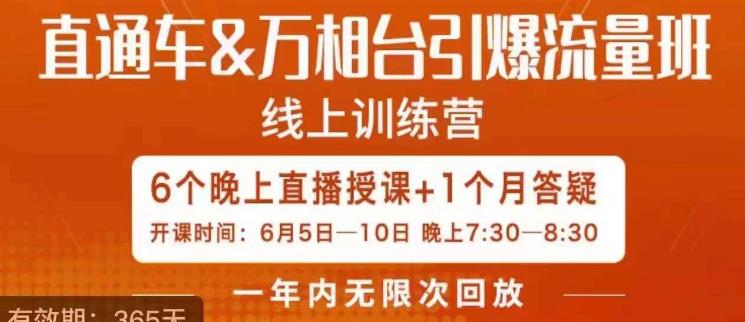 直通车&万相台引爆流量班，6天打通你开直通车·万相台的任督二脉-火山资源库