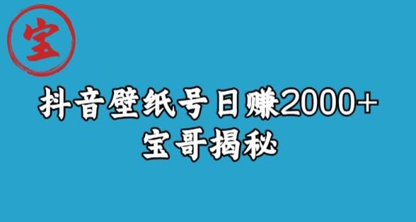 宝哥抖音壁纸号日赚2000+，不需要真人露脸就能操作【揭秘】-火山资源库