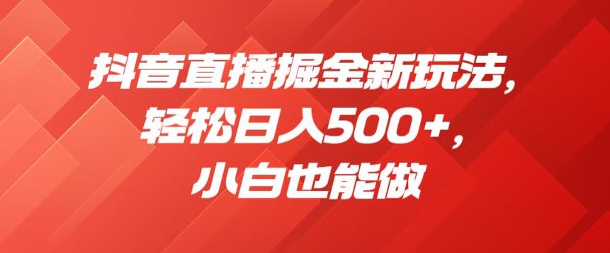 抖音直播掘金新玩法，轻松日入500+，小白也能做【揭秘】-火山资源库