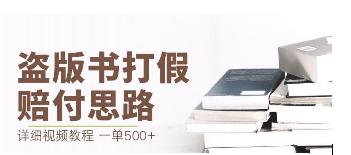 最新盗版书赔付打假项目，一单利润500+【详细玩法视频教程】【仅揭秘】-火山资源库