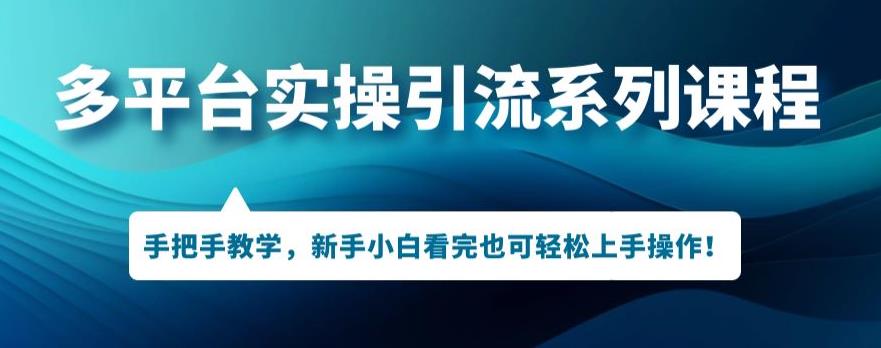多平台引流实操系列课程，新手小白看完也可轻松上手进行引流操作-火山资源库