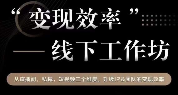 变现效率线下工作坊，从‮播直‬间、私域、‮视短‬频‮个三‬维度，升级IP和团队变现效率-火山资源库