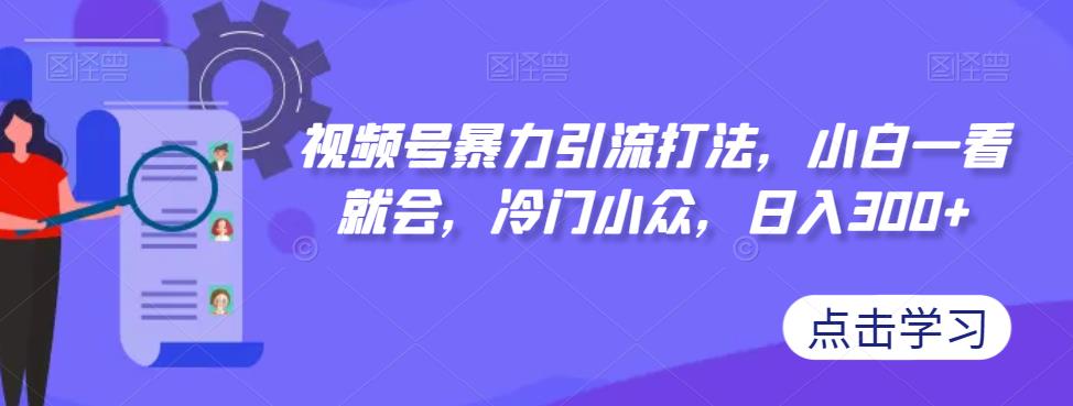 视频号暴力引流打法，小白一看就会，冷门小众，日入300+【揭秘】-火山资源库
