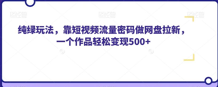 纯绿玩法，靠短视频流量密码做网盘拉新，一个作品轻松变现500+【揭秘】-火山资源库