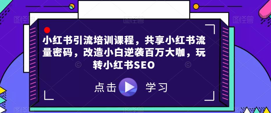 小红书引流培训课程，共享小红书流量密码，改造小白逆袭百万大咖，玩转小红书SEO-火山资源库