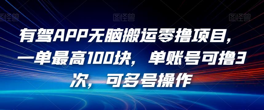 有驾APP无脑搬运零撸项目，一单最高100块，单账号可撸3次，可多号操作【揭秘】-火山资源库