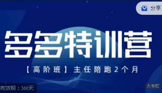 纪主任·多多特训营高阶班【9月13日更新】，拼多多最新玩法技巧落地实操-火山资源库
