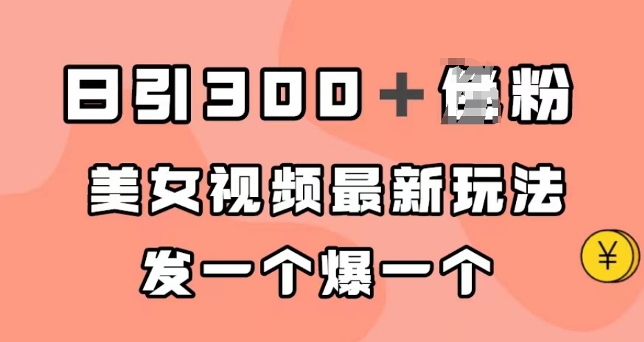 日引300＋男粉，美女视频最新玩法，发一个爆一个【揭秘】-火山资源库