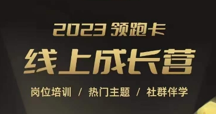 2023领跑卡线上成长营，淘宝运营各岗位培训，直通车、万相台、引力魔方、引流等，帮助突破成长瓶颈-火山资源库