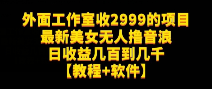 外面工作室收2999的项目最新美女无人撸音浪日收益几百到几千【教程+软件】（仅揭秘）-火山资源库