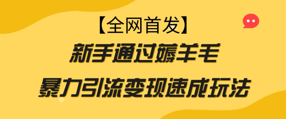 【全网首发】新手通过薅羊毛暴力引流变现速成玩法-火山资源库