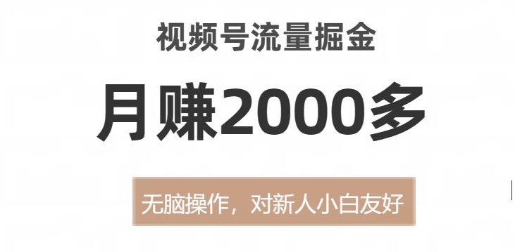 视频号流量掘金，无脑操作，对新人小白友好，月赚2000多【揭秘】-火山资源库