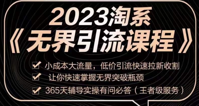 2023淘系无界引流实操课程，​小成本大流量，低价引流快速拉新收割，让你快速掌握无界突破瓶颈-火山资源库